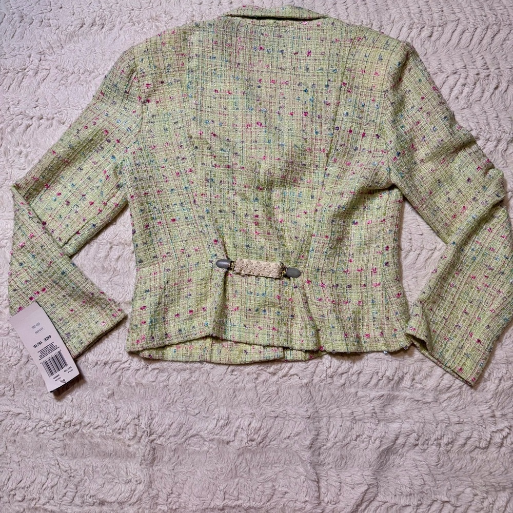 Vintage Breakin’ Loose Tweed 2-Piece Skirt Suit 15/16Yellow Pastel NWT Deadstock - Picture 4 of 12